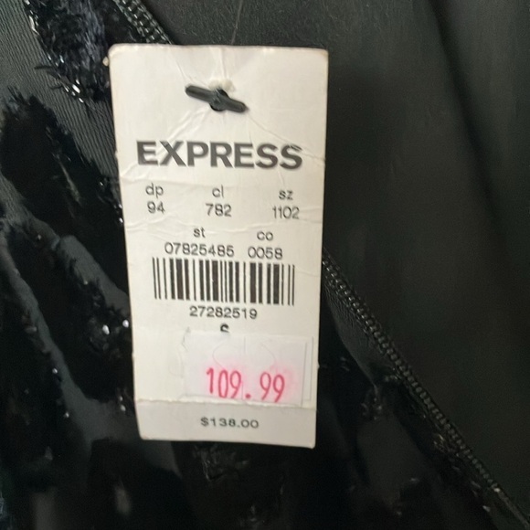 Express: Black on Black Cheetah Print Shimmer Dress- S - Picture 13 of 16